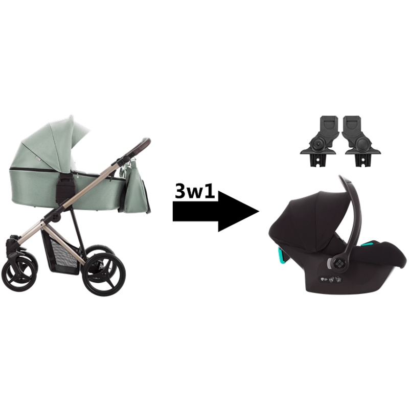 2-in-1 Kinderwagen – Wandelwagen – Reiswieg – Buggy – Babywagen – Lichtgewicht Draagmand – Verstelbare Hoogte