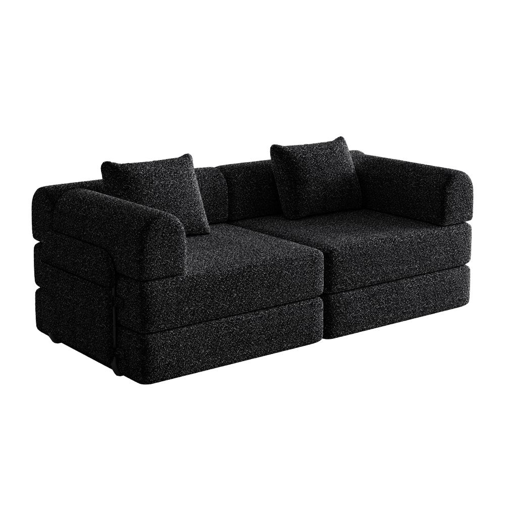 2-Zits Slaapbank – Slaapbank Met Chaise Lounge – Bedbank – Divan – Slaapbank Compact – Chenille Bekleding – Duurzaam Stevig Frame