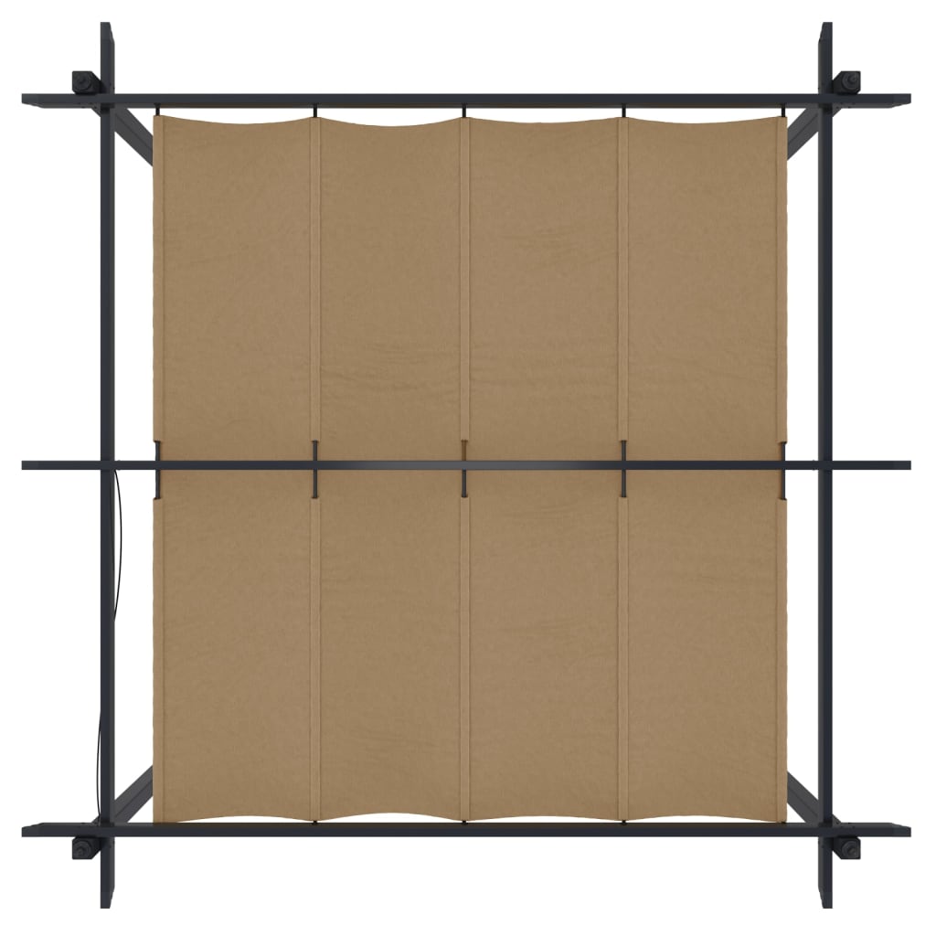 Tuinprieel – Tuinscherm – Prieel – Pergola – Tuinoverkapping – Uitschuifbaar Dak – Gepoedercoat Staal – 3x3m – Taupe