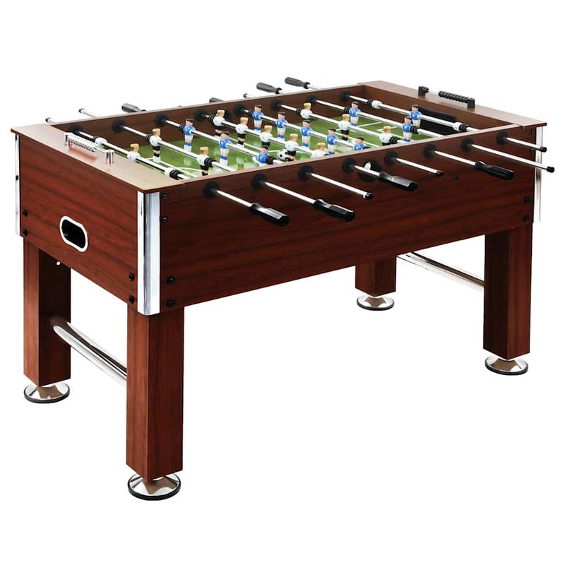 tafelvoetbaltafel – voetbaltafel – tafelvoetbalspel – kickertafel – speltafel – stevig staalframe – groot speelveld 140x74,5x87,5 cm – bruin zwart grijs