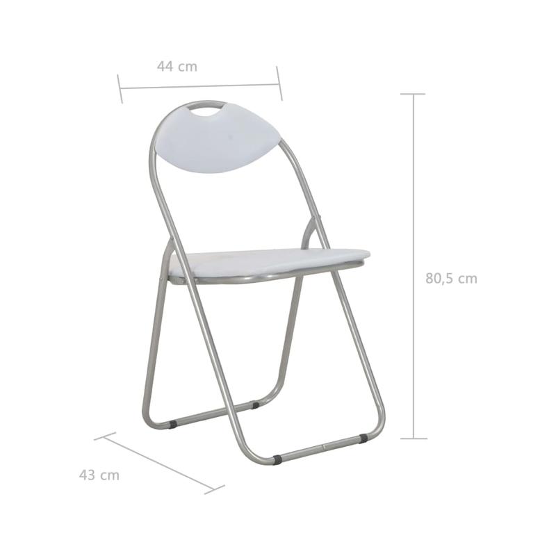 Foldable dining room chairs 6pcs white synthetic leather Relaxing and comfortable, providing you with a relaxing feeling, Compact Seating, Spacesaving Furniture, Minimalist Style, Sleek Design, Easy Maintenance, Multipurpose