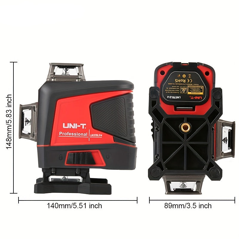 Laserwaterpas – Laserwaterpas 16 Lijnen – Lijnlaser – Nivelleerinstrument – Waterpas Laser – 16 Lijnen Voor Precisie – 360° Draaibare Basis – Oplaadbare Lithium Accu