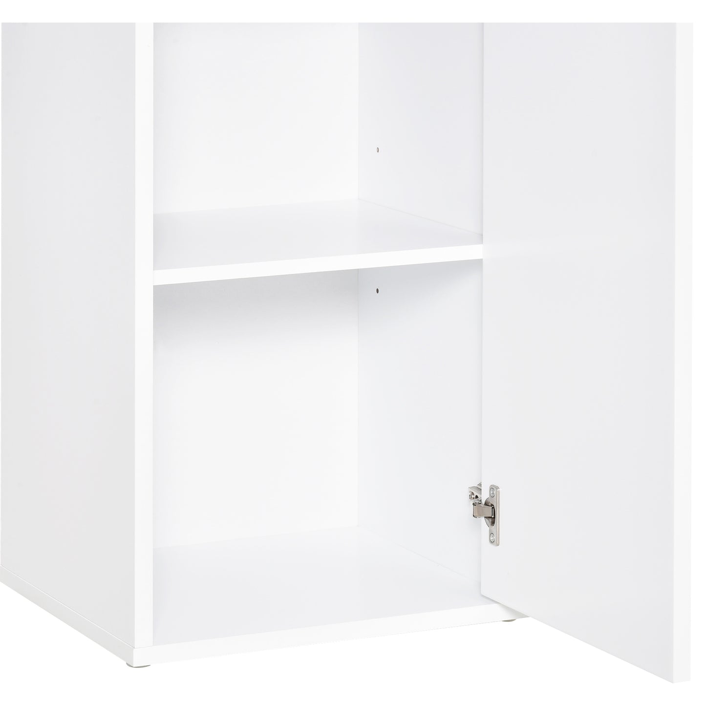 Badkamerkast – Opbergkast – Linnenkast – Kolomkast – Douchekast – Wit Particleboard – 2 Deuren, 3 Planken en 1 Lade