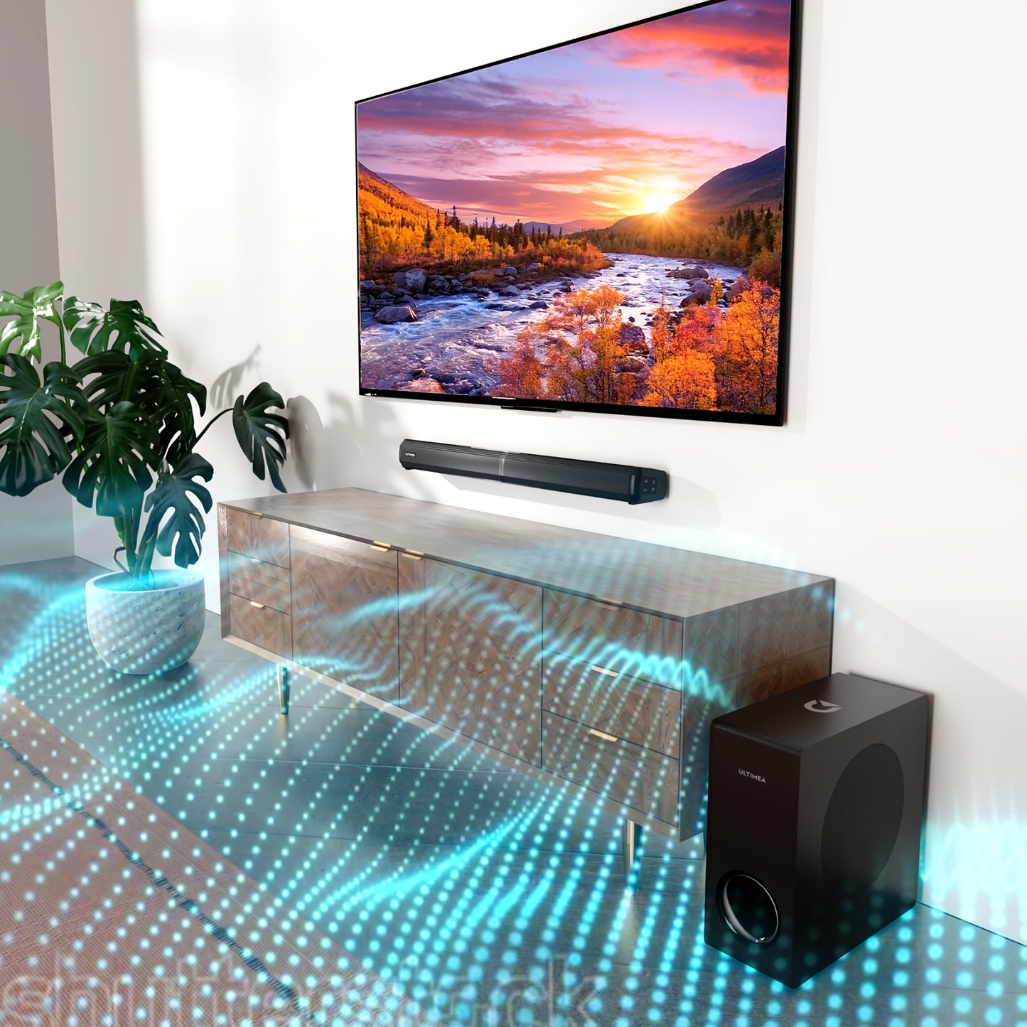 Soundbar – Home Cinema Set – Surround Sound Systeem – Luidspreker – Audio Systeem – 4.1 Kanaals Met Subwoofer – Draadloos Bluetooth 5.3 – 200W Piekenvermogen