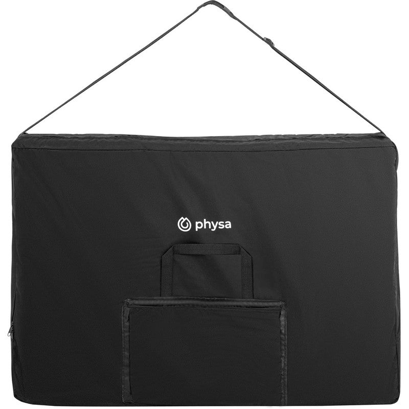 Folding Wide Massage Bed with Wooden Frame VANNES BLACK - Black