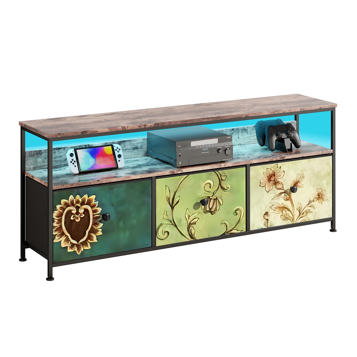 Retro Tv Meubel – Tv Kast – Entertainment Center – Mediameubel – Tv Stand – Voor Televisies Tot 50 Inch – Met Opberglade En Rustieke Houten Afwerking