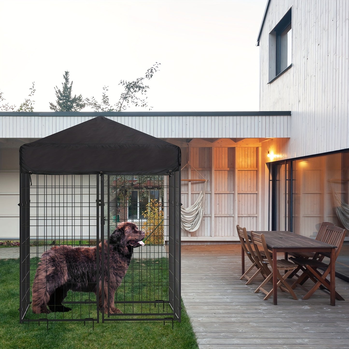 Metalen Dierenren – Hondenren – Konijnenren – Kippenren – Buitenren – Met Waterdicht Dak – 165 cm Hoog