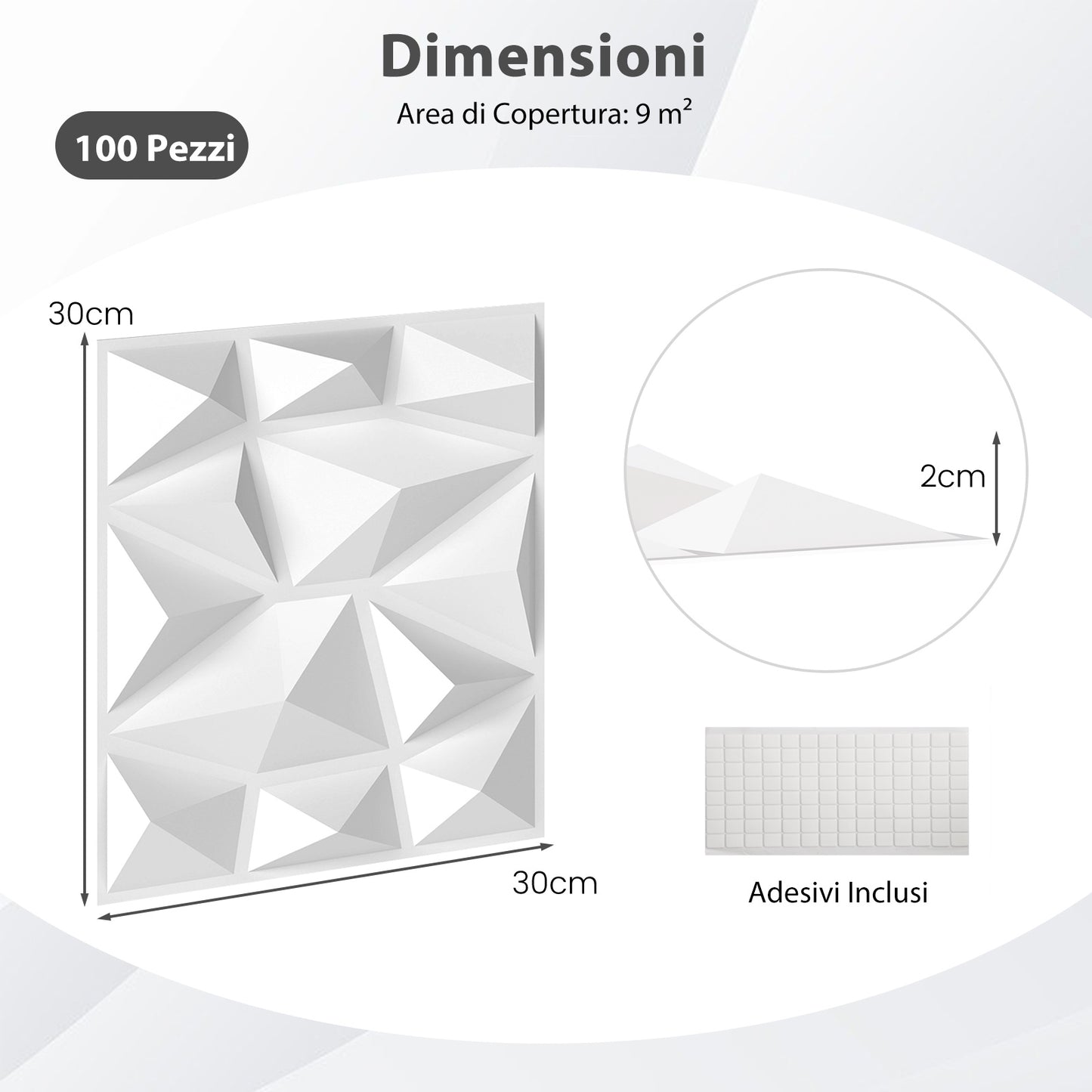 3D Wandpanelen – Wanddecoratie – Muurpanelen – Geometrische Panelen – PVC Wandbekleding – Wit – Lichtgewicht & Waterbestendig – Eenvoudig Zelf Te Plakken