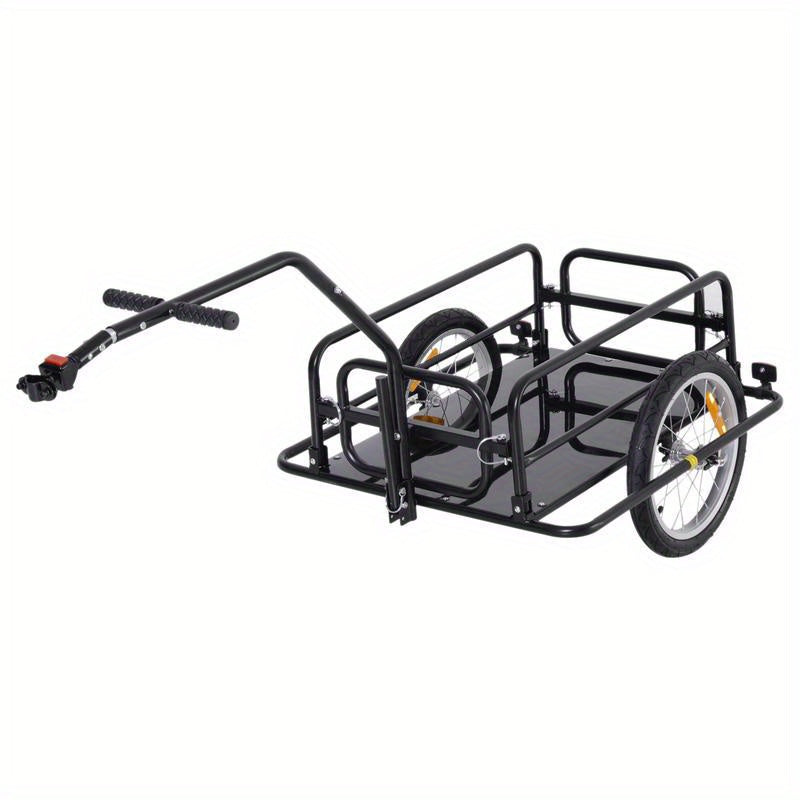 Fietsaanhanger – Fietskar – Transportkar – Boodschappentrolley – Inklapbare Aanhanger – Stevig IJzeren Frame – Max. 40 kg Draagkracht – Met Reflectoren