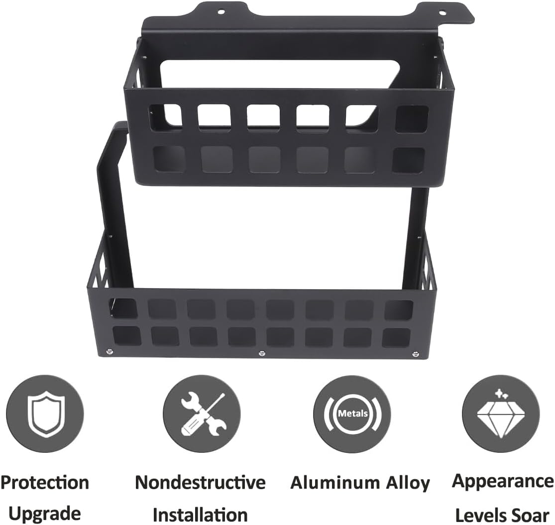 Car Trunk Opbergmand Organizer & Side Cargo Rack Organizer Modulair Compatibel met Defender 110 2020-2024 Auto Achterdeur Opvouwbare Tafel Achterklep Tafel (Opbergmand Organizer-A)
