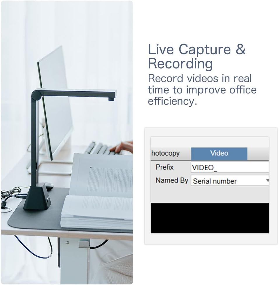Portable Document Camera Scanner: 22MP Hoge Resolutie & OCR - Compatibel met Windows/Mac; Boek Digitizer met Automatische Correctie - PDF/Word/Excel formaat