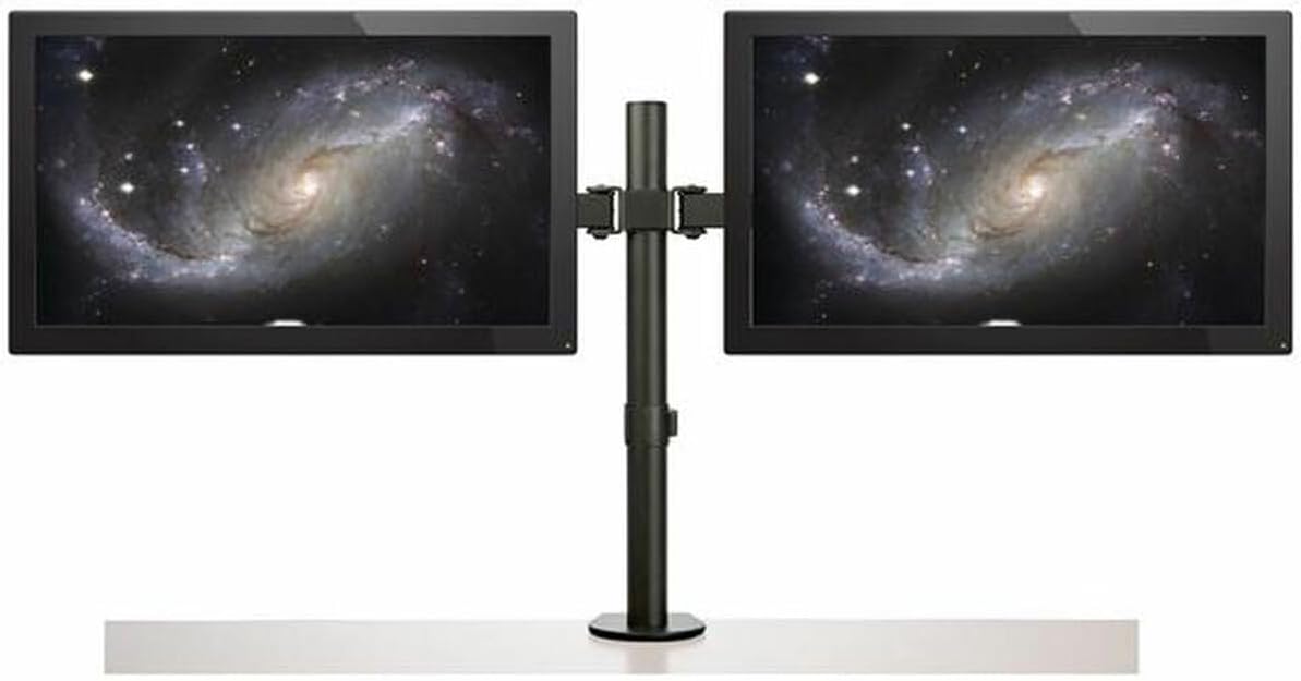 StarTech.com Dubbele Monitorarm - VESA Bureausteun voor Schermen tot 32" - Ergonomische Draaibare Beugel met Bureauklem/Doorvoer bevestiging - Verstelbare Hoogte/Kantelen/Zwenken/Roteren