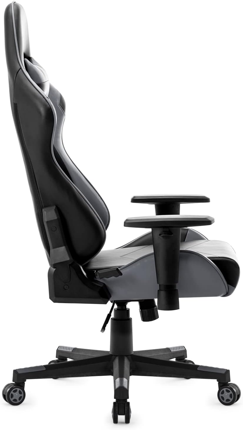 IntimaTe WM Heart Gaming stoel, ergonomische bureaustoel, verstelbare bureaustoelen, verstelbare racestoelen, pc-gamingstoel met hoge rugleuning met armen en rugsteun,52 * 54 * 14,Grijs