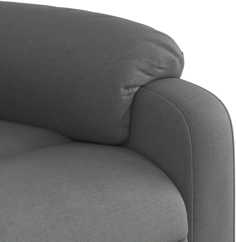 Relaxstoel donkergrijs stof TV fauteuil met ligfunctie, enkele ligstoel relaxstoel voor woonkamer, slaapkamer handmatig kantelsysteem mA5 - QUORE