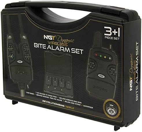 NIEUWE Carp/Grof Vissen 3 st Plus Ontvanger DYNAMIC Bite Alarm Set met 150 m Bereik Volledige Volume & Toon Controle met Inbegrepen Snag Bars en 7 Veelkleurige LED's