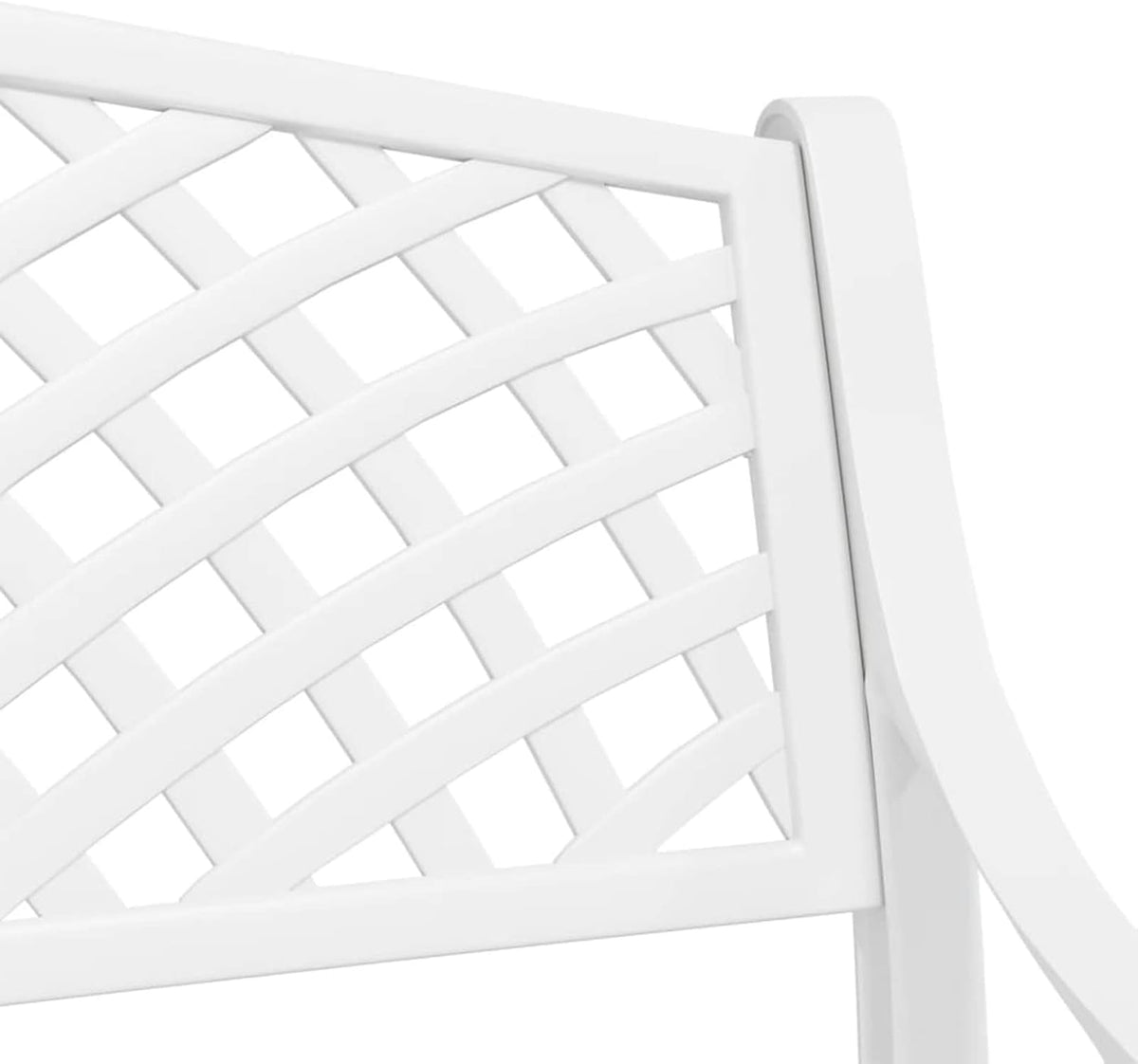Garden Bench 102 cm Cast Aluminium White Outdoor Bench Furniture - QUORE