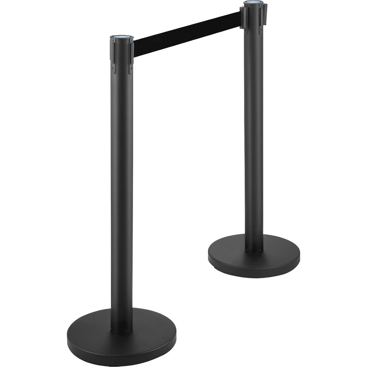 VEVOR Queue Rope Barrier Post Crowd Control Barrier Set 8 Pcs. 2m Black Tire, Barriers for Crowd Control Queue Line Stanchion Queue Dividing Controlling for Theatres Public Places