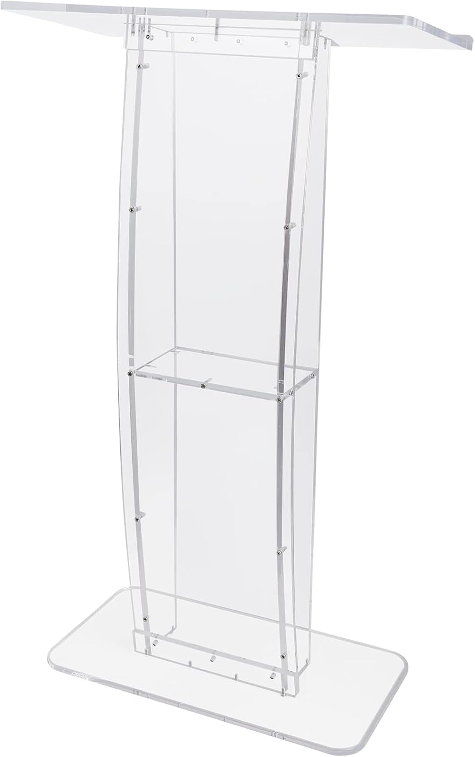 VEVOR Podium 119,8 cm acryl muziekstandaard met groot leesoppervlak en opbergruimte voor kantoor, school, draagkracht 15 kg, transparant