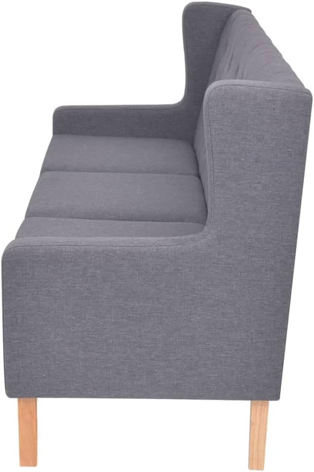 vidaXL Three seater sofa fabric grey, fabric sofa, lounge, living room sofa, fabric sofas, loungers, living room sofas, living room sofas, living room sofas - QUORE
