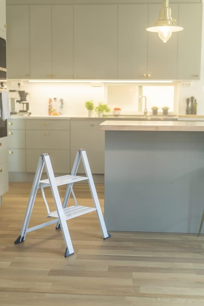 WIBE LADDERS, VIKINGSTEP Color, trapladder MIDI, 728402, extreem compacte trapladder in wit gelakt