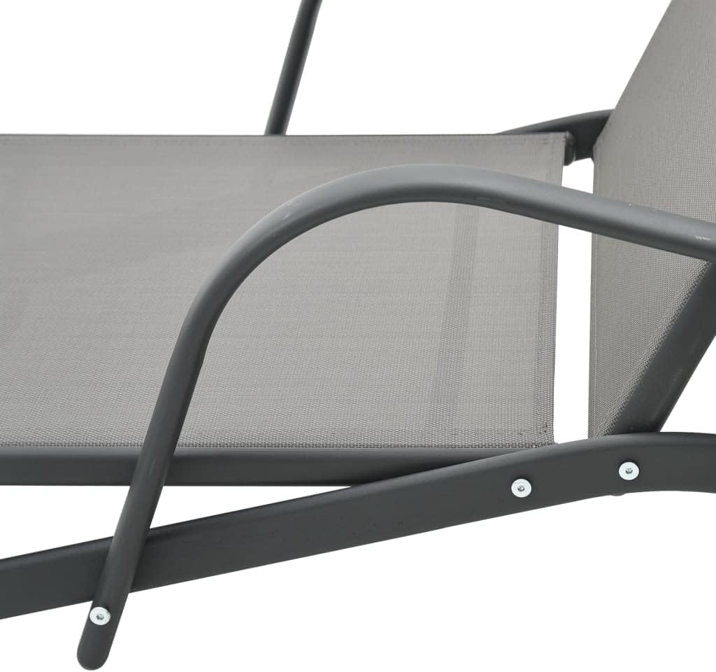 vidaXL Sun lounger Sun lounger Garden bed Loungebed Lounger Furniture Lounge furniture Lounge furniture Outdoor bed Garden Garden Furniture Steel Textilene - QUORE
