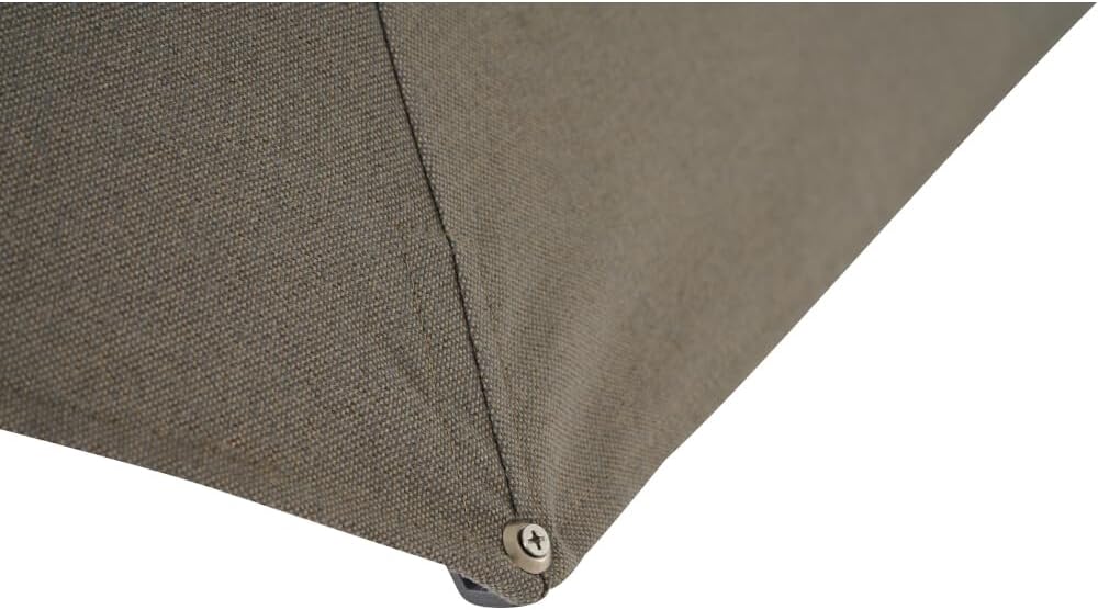 Siena Garden Vero middenstokscherm houtlook Ø 300 cm frame aluminium houtlook, bekleding 100% polyester, 280 g/m² in taupe-gemêleerd, UPF 50+