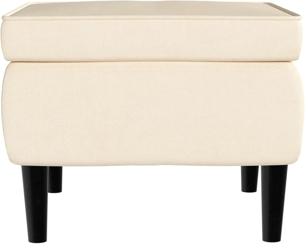 Fauteuil – Relaxstoel – Leunstoel – Lounge Chair – TV Stoel – Fluweel Crème – Hoge Rugleuning – Inclusief Voetensteun