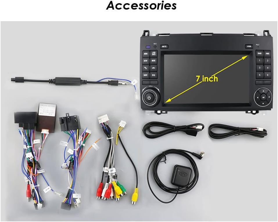 Carplay-navigatiesysteem voor Android 7 inch vervangend display voor Mercedes Benz A-klasse W169 A150/A160/A170/A180/A200/B-klasse W245/V W639 W447/Vito/Viano/W906 Sprinter