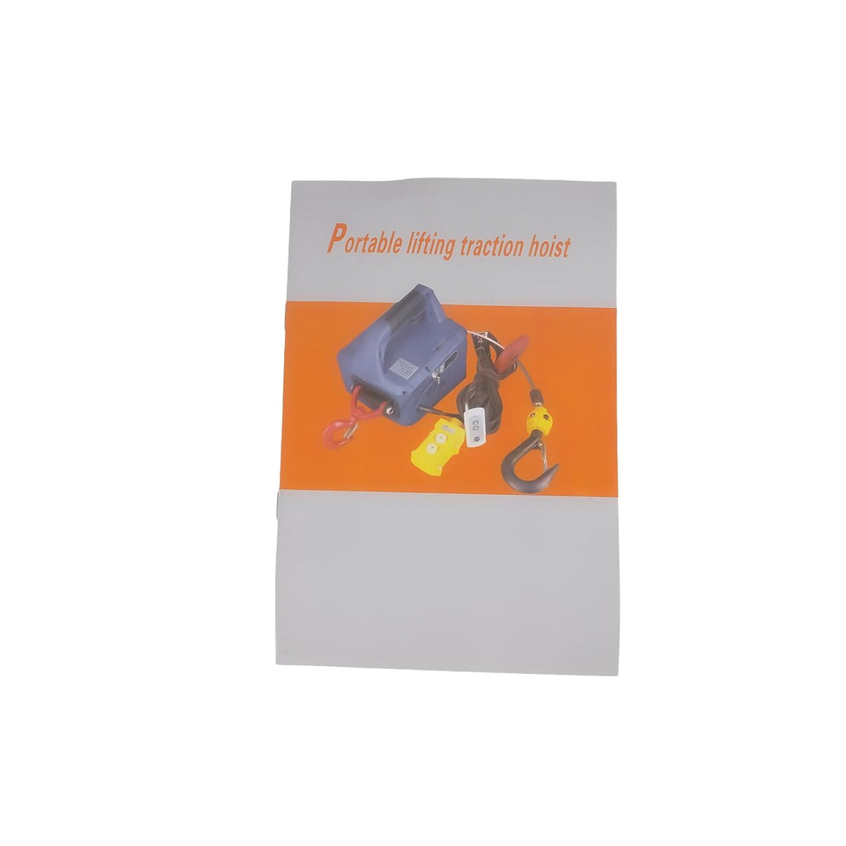 Elektrische lier 500 kg draagbaar, 1500 W kabel met draadloze afstandsbediening, 7,6 m maximale hefhoogte 5 m/min, 230 V (oranje + zwart) Hopzty
