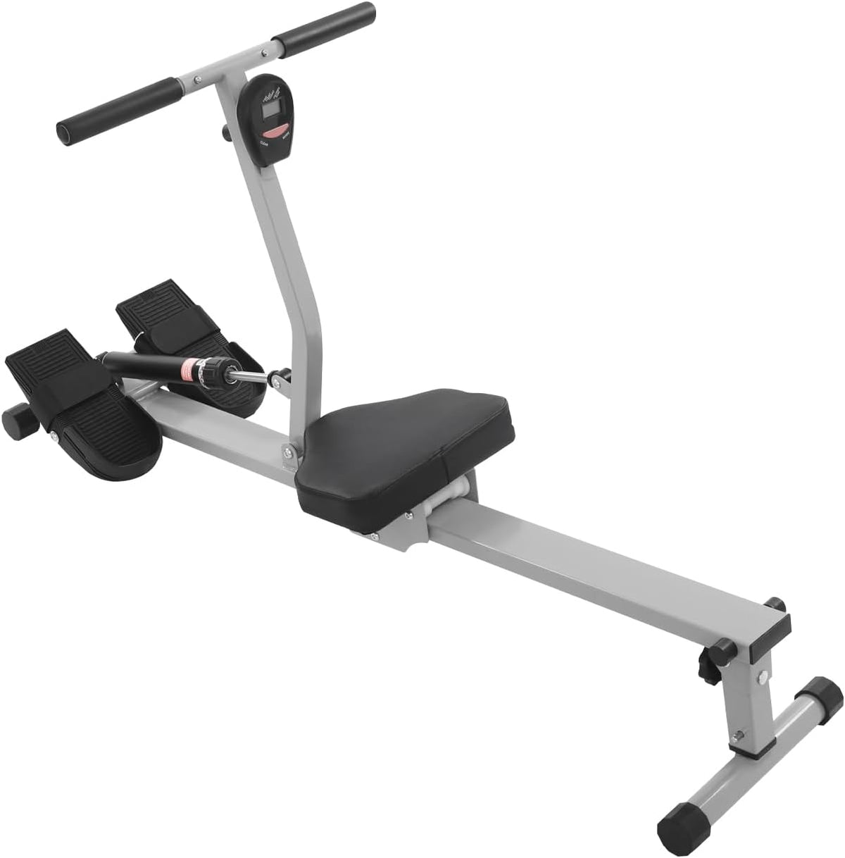 Fitness Rower with LCD Display, Rower with 12 Adjustable Hydraulic Resistors, Fitness Equipment for Full Body Training - QUORE