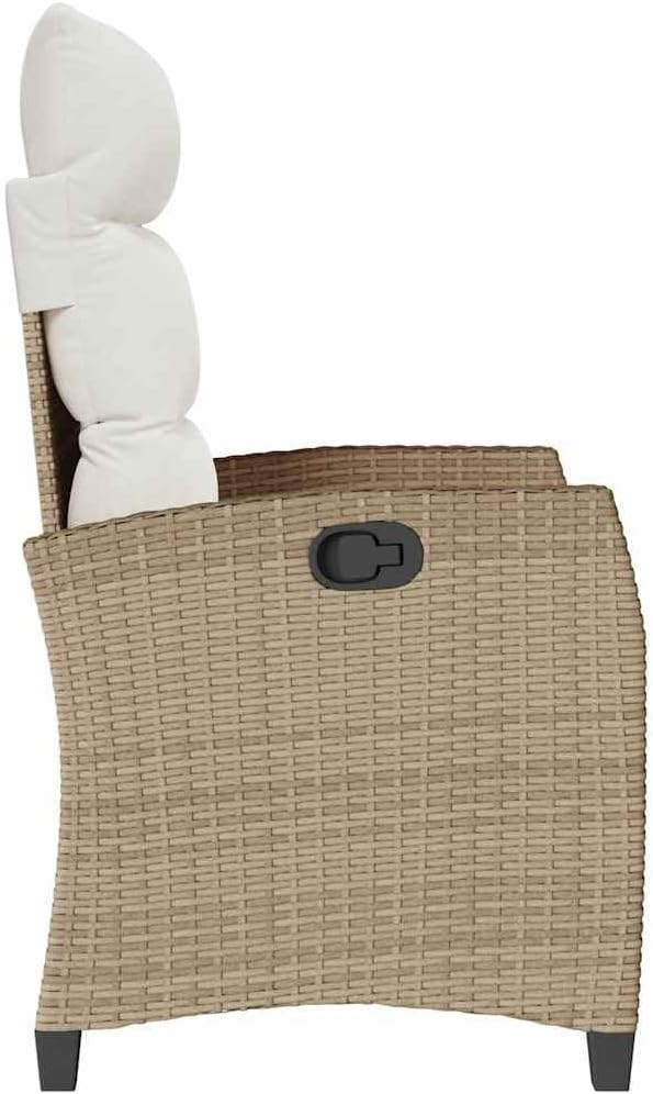 Tuinstoel Verstelbaar – Tuinstoel Met Tafel – Loungestoel – Balkonstoel – Poly Rattan – Inclusief Kussen – Weerbestendig & UV-bestendig