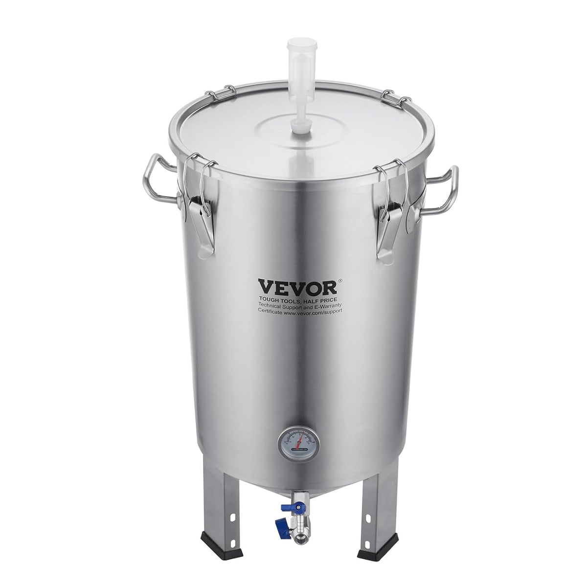 VEVOR Bierproductiesysteem, inhoud 30 liter, roestvrijstalen brouwerij voor bierbrouwen, brouweremmer, accessoires voor het maken van bier
