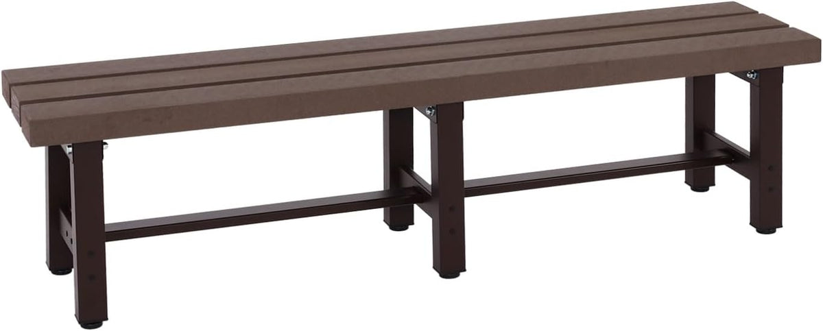 Mendler HWC-K60 Aluminium Garden Bench Sofa Park Bench Balcony Bench Weatherproof WPC 150 cm Brown - QUORE