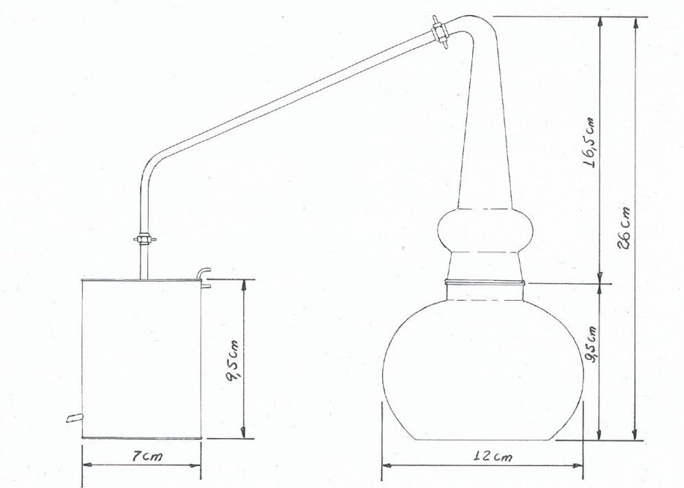 Whisky Distilleerketel – Distillatieketel – Whisky Destilleerketel – Snaps Ketel – Brandewijn Ketel – 0,5 Liter – Koper Met Messing – Elektrische Kookplaat 500W
