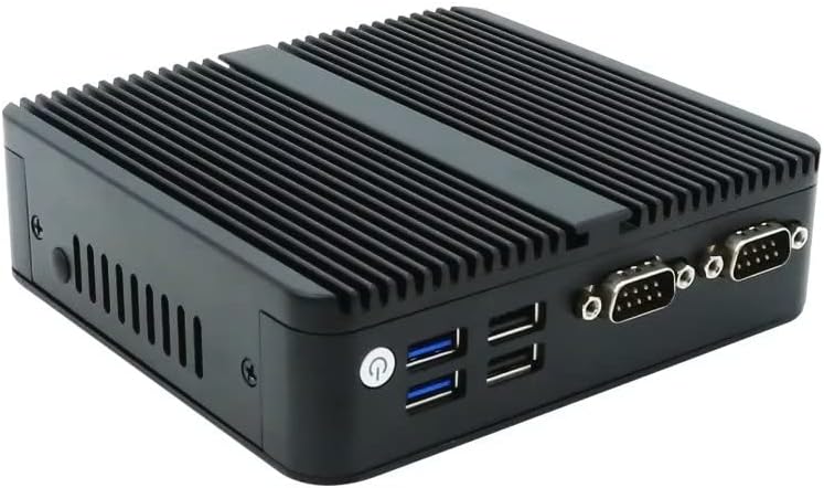Fanless Mini PC WIN11 pro J6412, Linux Indsutrial PC 4K Mini Computer, 2x HD + 1x DP Triple Display, 2x RJ45 Lan, 2x RS232 COM, WiFi, BT 4.2, 12V Office Desktop PC, 8GB DDR4 256GB M.2 SSD - QUORE