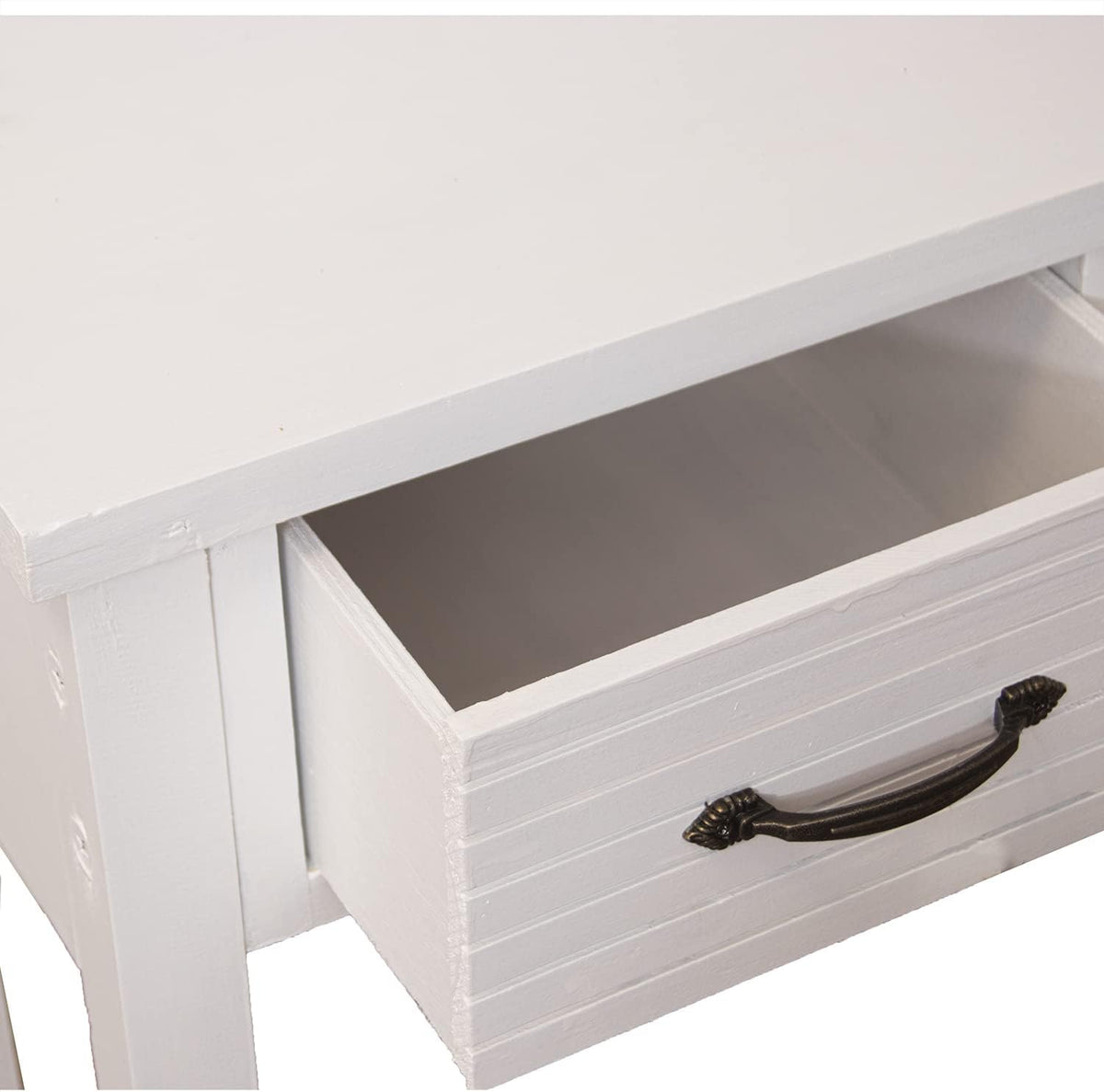 DRW Ingangstafel met 3 laden van hout in wit 90 x 30 x 78 cm