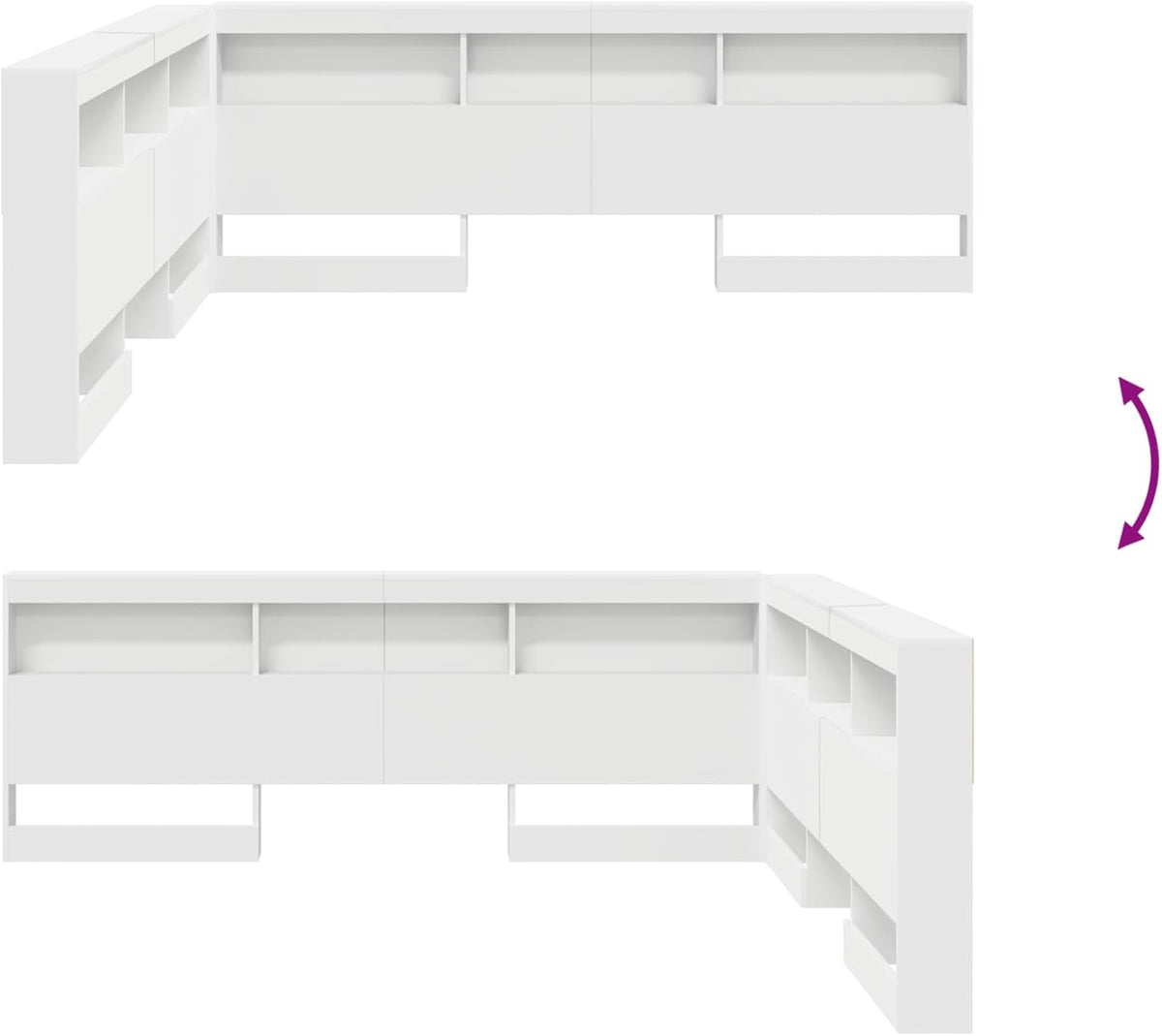 Gecheer Storage Headboard with Memory Headboard White 200cm Wood Material Headboard for Box Spring Bed Bedroom Hotel Design - QUORE