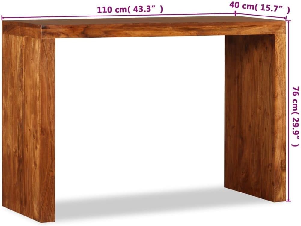 vidaXL Wooden Wall Table with Sheesham Finish Wall Tables Table Tables Furniture