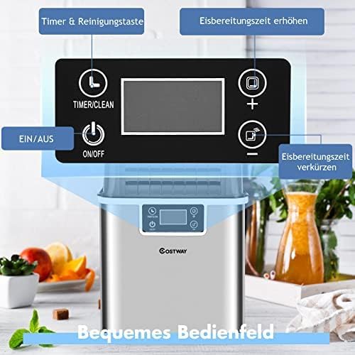 FANTAST 3,2L ijsblokjesmachine incl. schep timer / 24 ijsblokjes in 15min / 18kg 24u / LCD-display