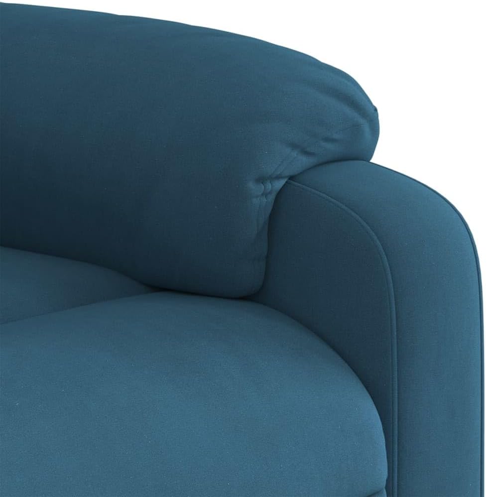 Relaxstoel – Fauteuil – TV-Stoel – Ligstoel – Loungestoel – Blauw Fluweel – Handmatig Kantelsysteem – Verstelbare Rugleuning tot 135°