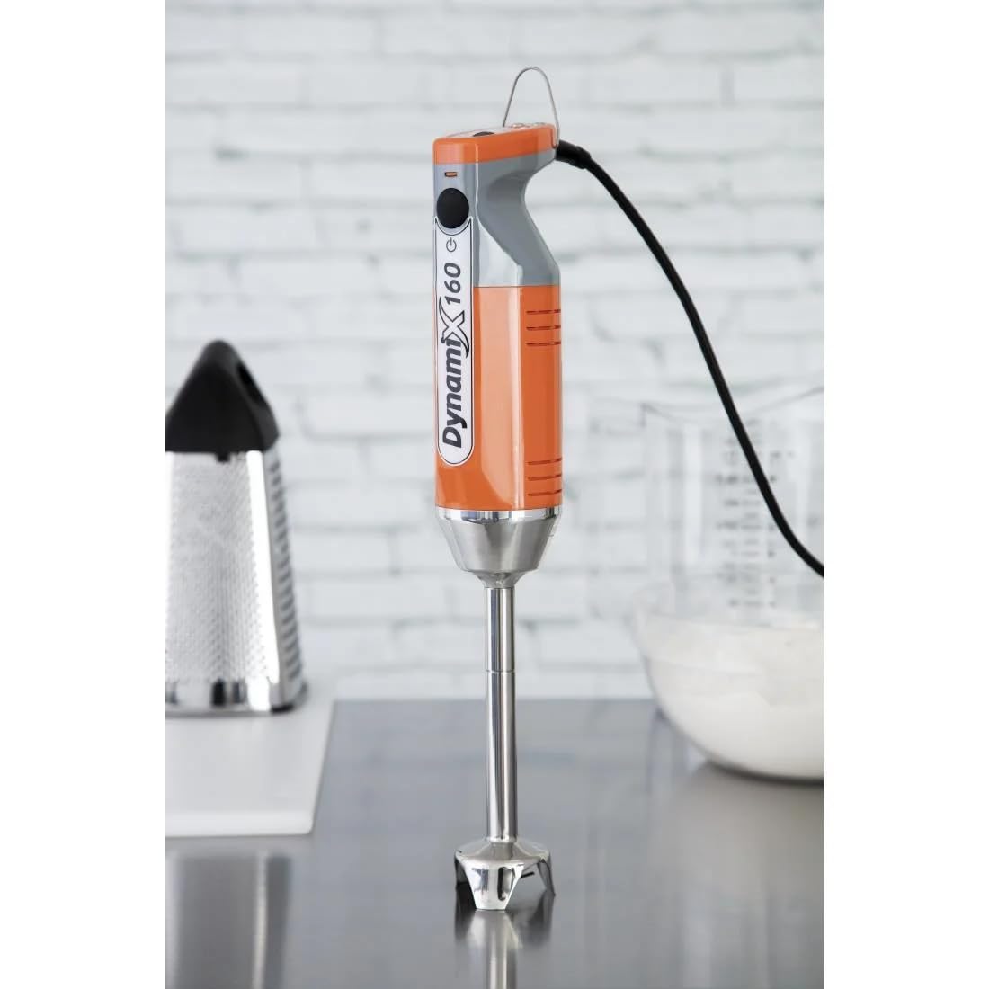 Dynamic 220 W Dynamix Staafmixer MX050, oranje, afneembare as: 160 mm, commerciële handmixer, mes met titaniumcoating, variabele snelheid tot 13 000 rpm, CF001
