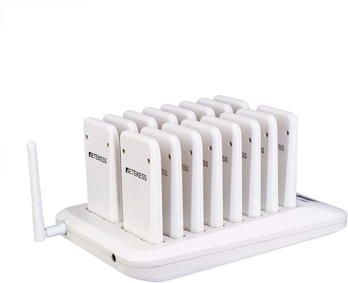Draagbare Pieper – Oproepsysteem – Pager – Restaurant Pager – Draadloze Pieper – Witte Variant – Touchscreen Bediening – 20 Uur Batterijduur - QUORE