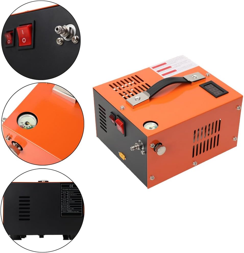 300 W PCP Hogedrukluchtcompressor, 30 MPa/300 Bar/4500 PSI draagbare PCP luchtcompressor, hogedrukluchtpomp, handmatige uitschakeling, compressor, luchtpomp voor opblaasfles, PCP-inflator
