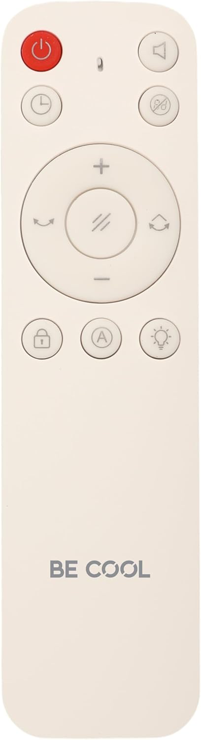 Be Cool Design staande ventilator met wifi: onzichtbare vleugel, ledverlichting, touch-bedieningspaneel + lcd, luchtreinigingsfunctie met luchtkwaliteitsindicatie, 35 W, 9 snelheden, wifi via Tuya-app
