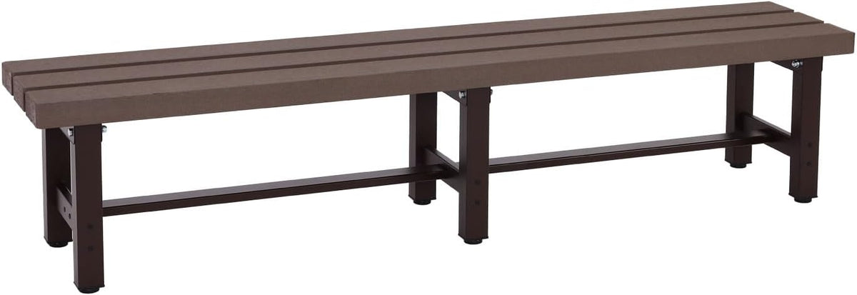 Mendler HWC-K60 Aluminium Garden Bench Sofa Park Bench Balcony Bench Weatherproof WPC 180 cm Brown - QUORE