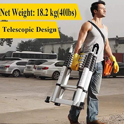 5M telescopische ladder, inklapbaar, 2-in-1, vouwladder, EN131-gecertificeerd, max. belasting 150 kg (2,5 m + 2,5 m)
