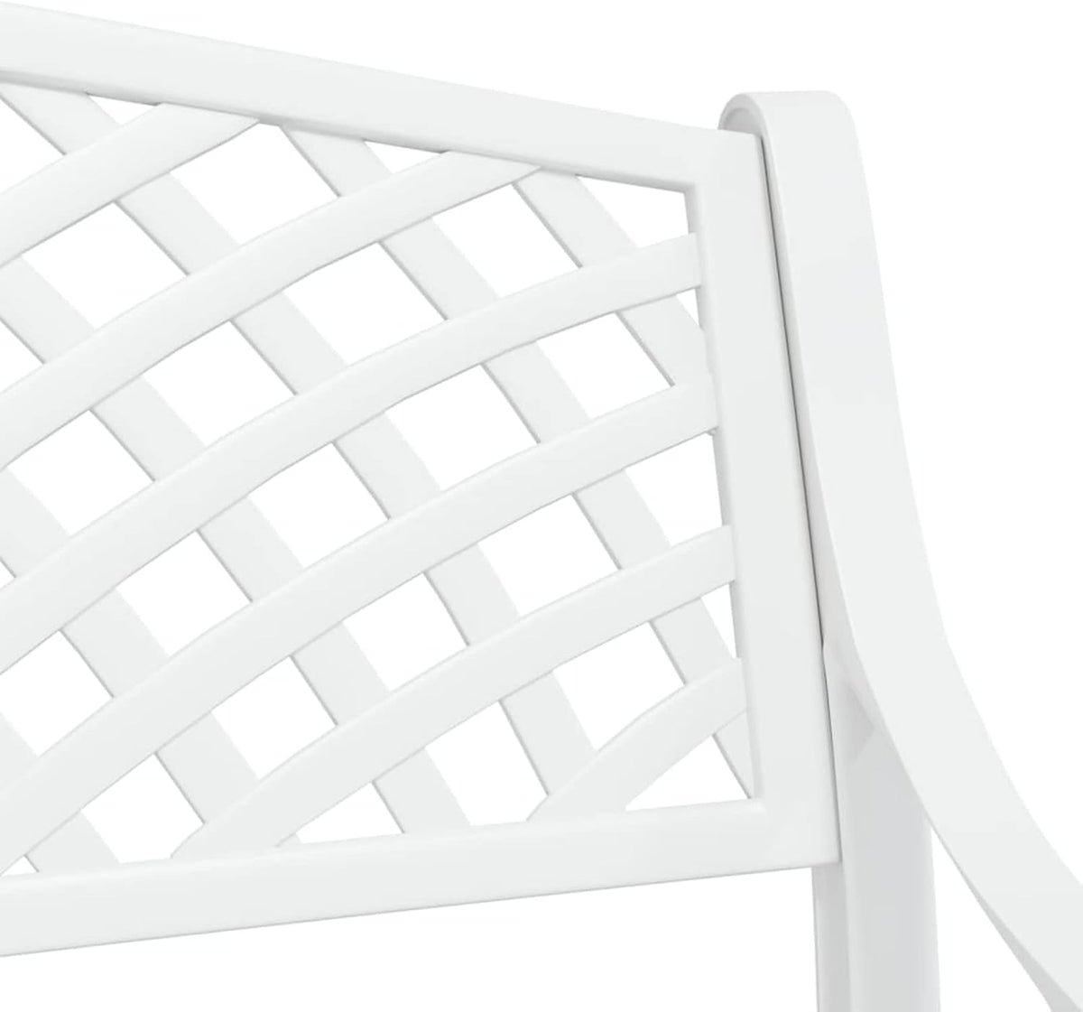 Mogou Tuinbank, buitenbank, terras, tuinbank, gegoten aluminium, wit, 102 cm - QUORE