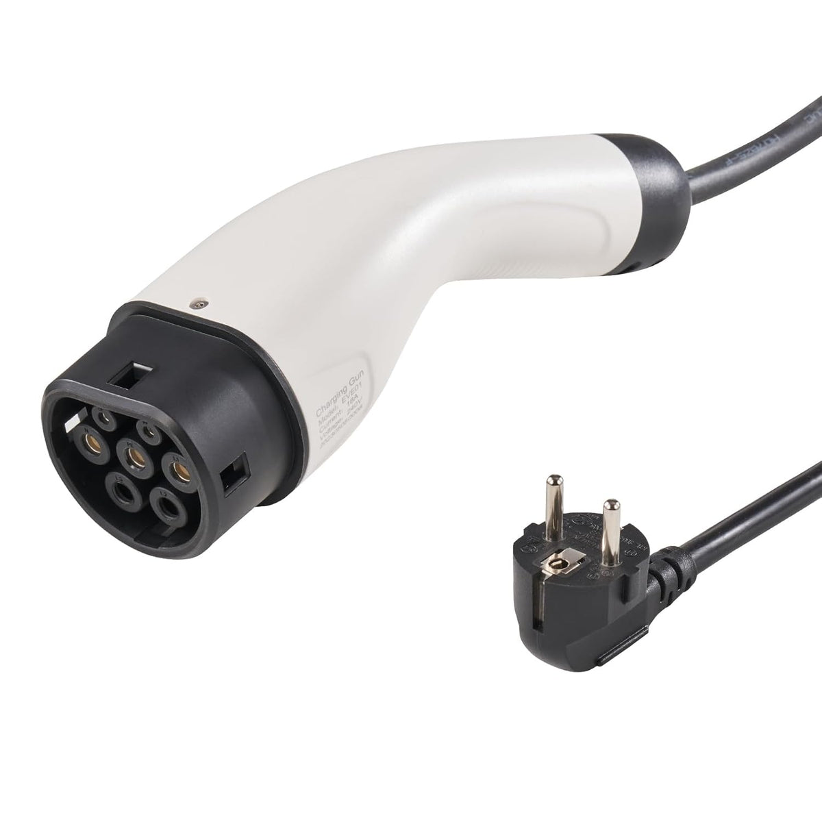 VEVOR Draagbare EV-oplader 3,68 kW oplader voor elektrische voertuigen EV-oplaadkabel type 2(IEC62196) CEE 7/7 stekker 8-16A 1-fase EV-laadstation 8,6 m kabellengte IP66 waterdicht Wallbox