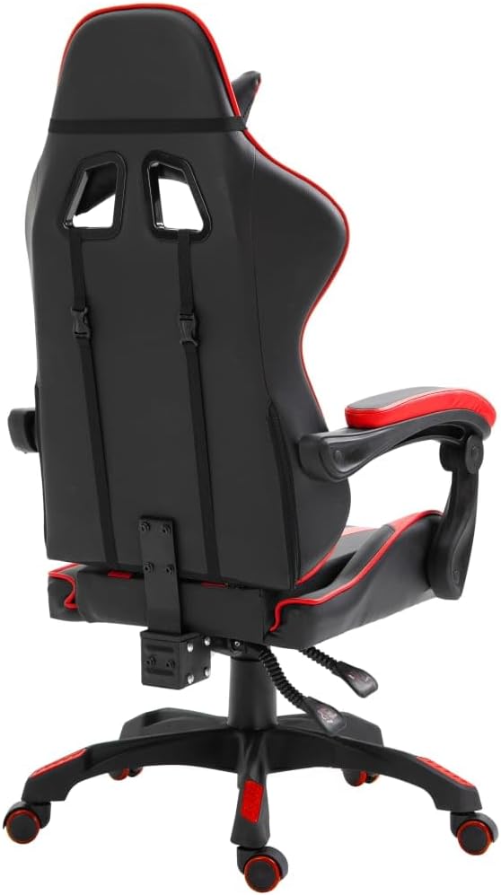 Gamingstoel – Bureaustoel – Gamestoel – Draaistoel – Ergonomische Stoel – Verstelbare Hoogte – Kantelmechanisme – Rood-Zwarte PU Bekleding