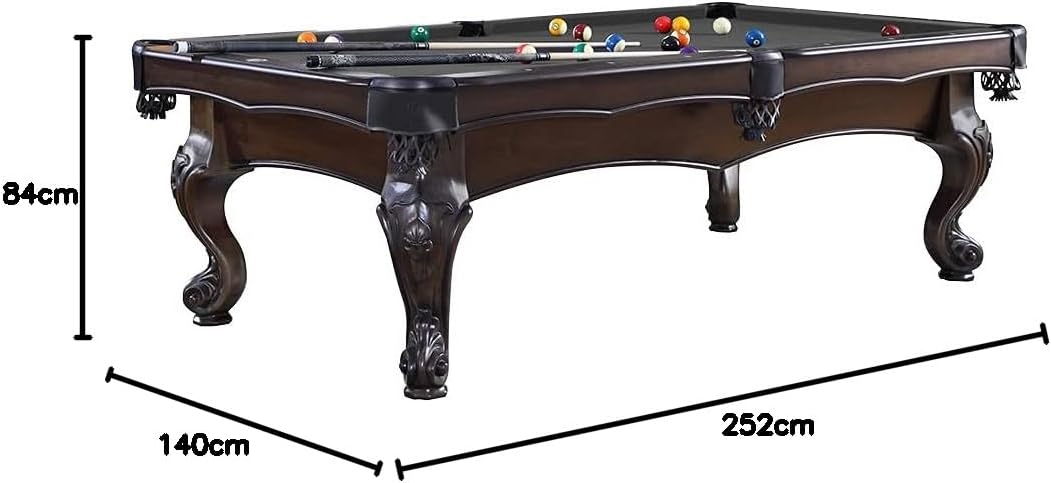 Billiard table pool table model Artemis 8 ft. with high-quality K-55 band rubber and free cloth selection, color cloth: Iron Grey - QUORE